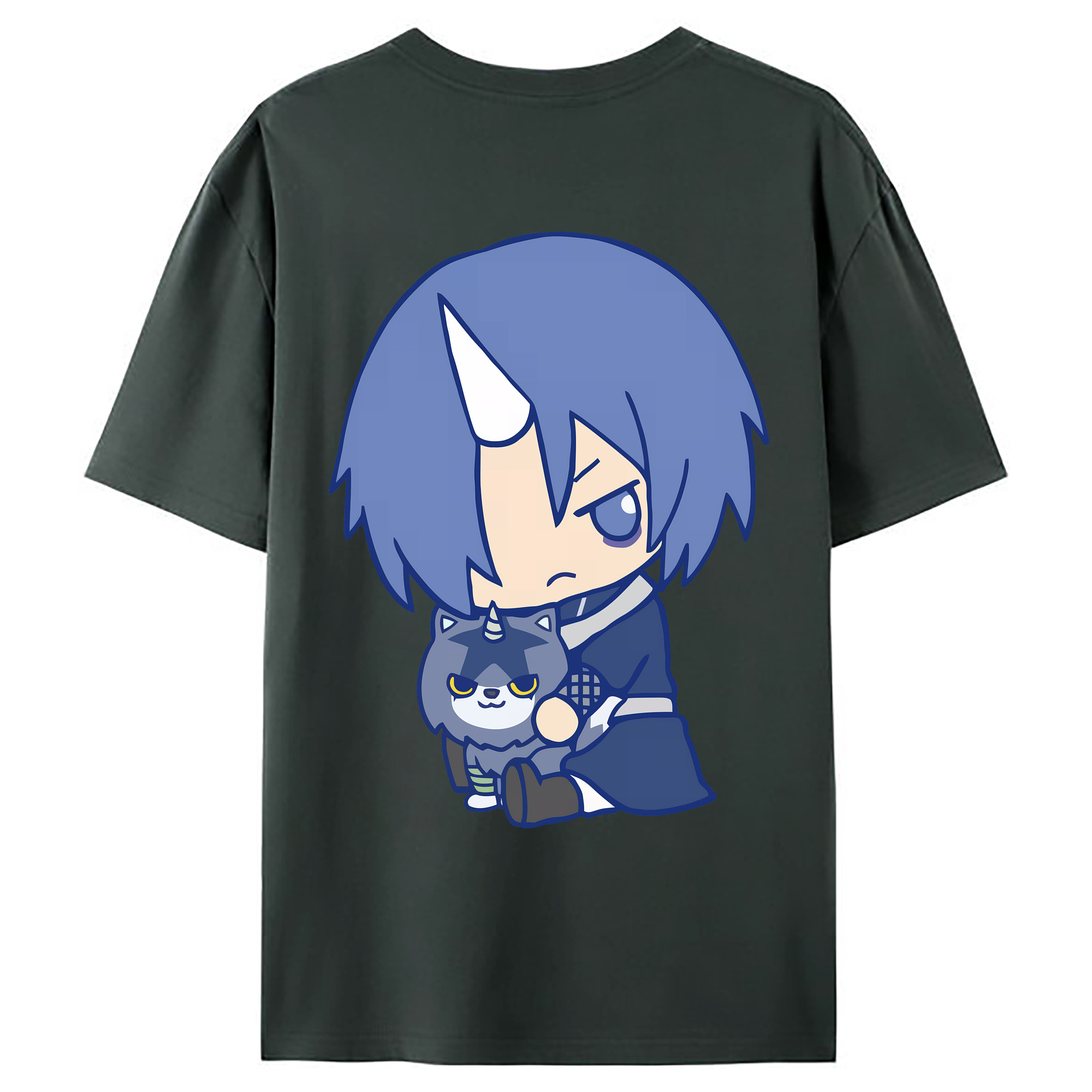 （画像用） 転スラ Regarding Reincarnated to Slime 綿100％ メンズ半袖Tシャツ（バックプリント） 通気性